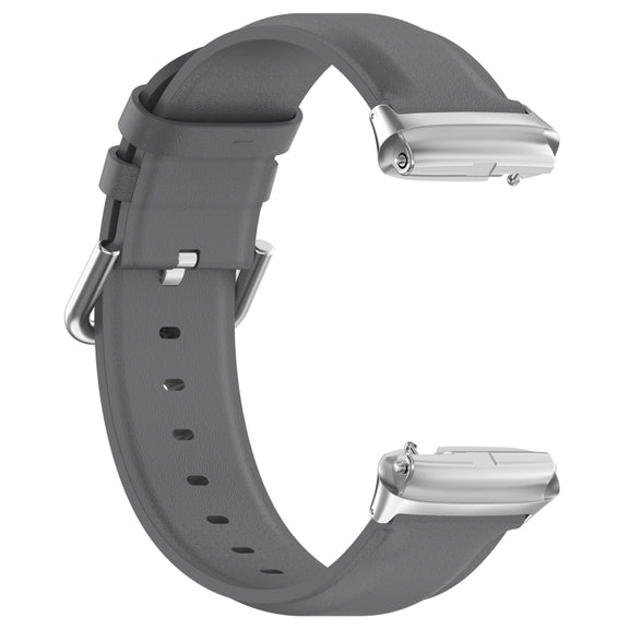 For Redmi Watch 3 Lite / Watch 3 Active Leather Replacement Watch Band(Grey)