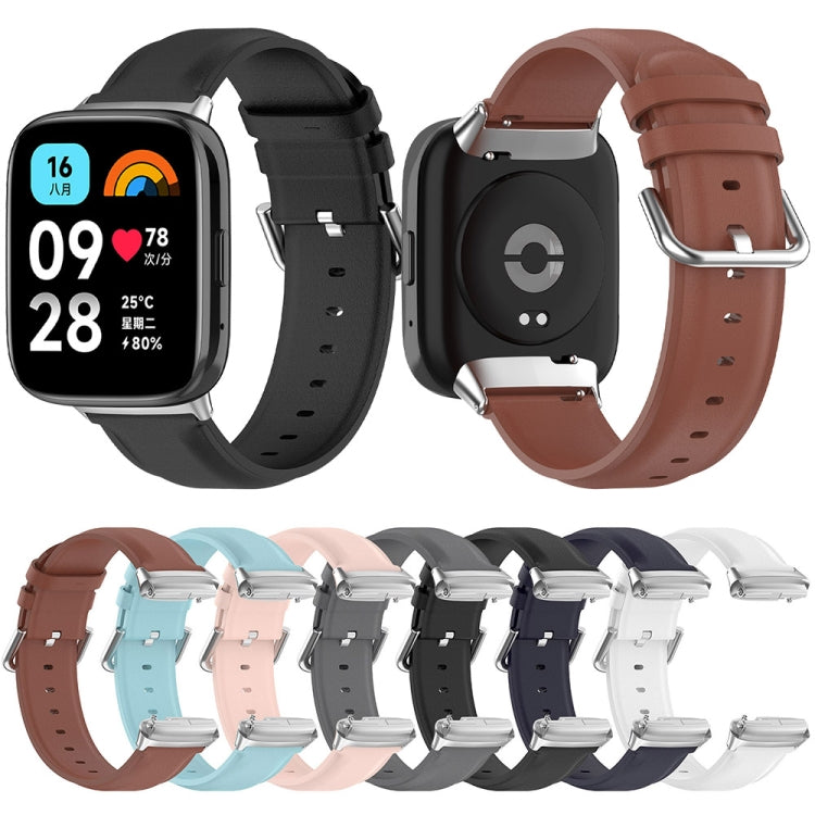 For Redmi Watch 3 Lite / Watch 3 Active Leather Replacement Watch Band(Grey)