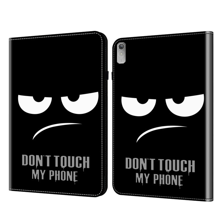 For Lenovo Xiaoxin Pad Pro 12.7 Crystal Texture Painted Leather Tablet Case(Dont Touch My Phone)