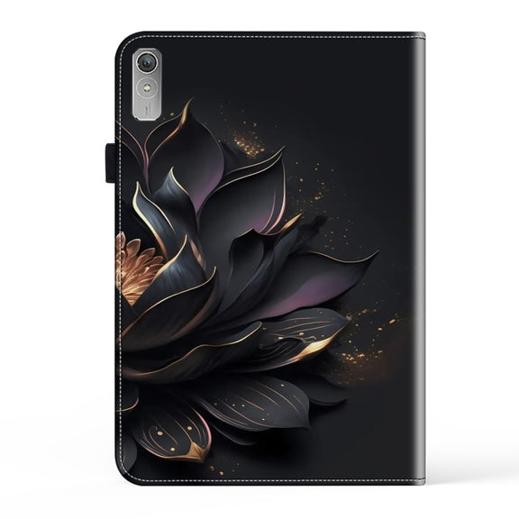 For Lenovo Xiaoxin Pad Pro 12.7 Crystal Texture Painted Leather Tablet Case(Purple Lotus)
