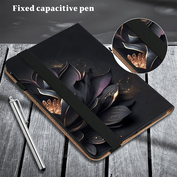 For Lenovo Tab M11 / Xiaoxin Pad 11 2024 Crystal Texture Painted Leather Tablet Case(Purple Lotus)