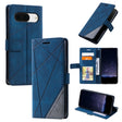 For Google Pixel 9 Skin Feel Splicing Leather Phone Case(Blue) - Google Cases by PMC TechLife | Online Shopping South Africa | PMC TechLife | Buy Now Pay Later Mobicred