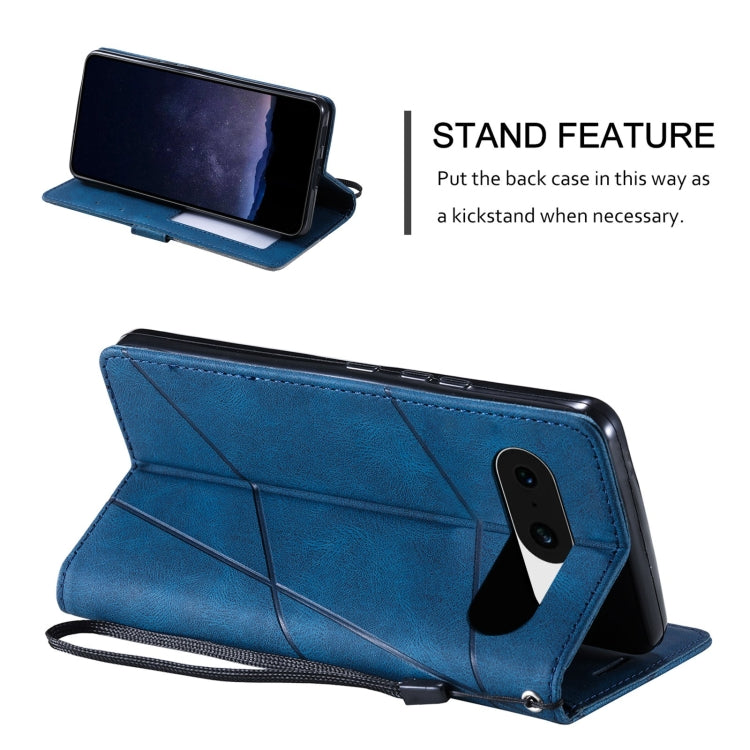 For Google Pixel 9 Skin Feel Splicing Leather Phone Case(Blue)