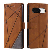 For Google Pixel 9 Skin Feel Splicing Leather Phone Case(Brown)