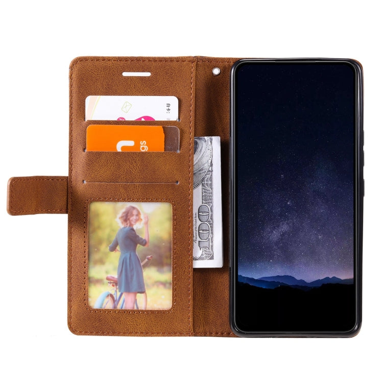 For Google Pixel 9 Skin Feel Splicing Leather Phone Case(Brown)