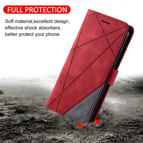For Google Pixel 9 Skin Feel Splicing Leather Phone Case(Red)