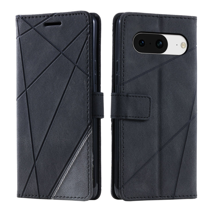 For Google Pixel 9 Skin Feel Splicing Leather Phone Case(Black)