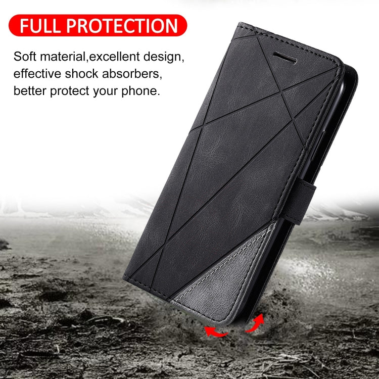 For Google Pixel 9 Skin Feel Splicing Leather Phone Case(Black)