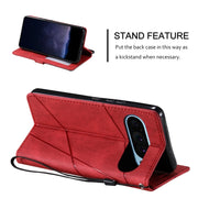 For Google Pixel 9 Pro Skin Feel Splicing Leather Phone Case(Red)