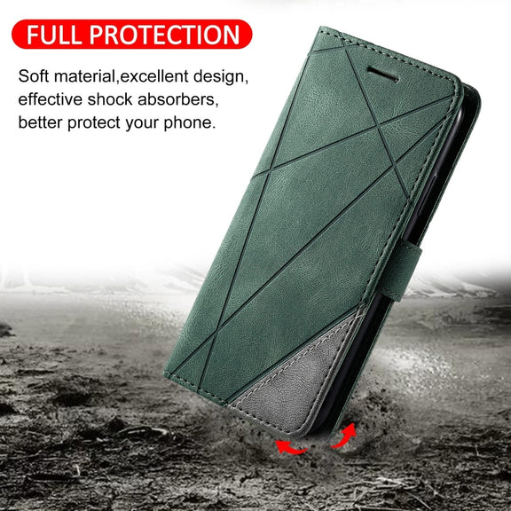 For Google Pixel 9 Pro Skin Feel Splicing Leather Phone Case(Green)