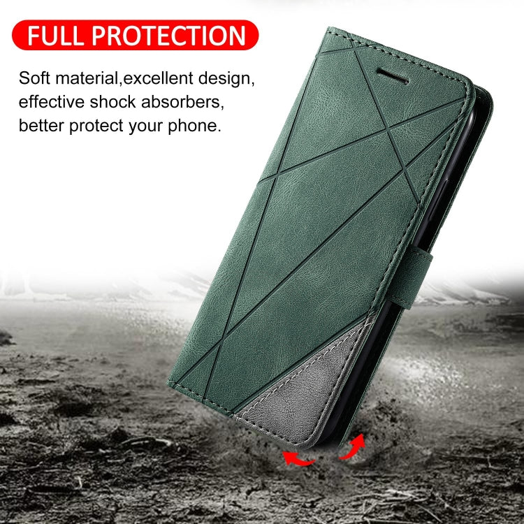 For Google Pixel 9 Pro Skin Feel Splicing Leather Phone Case(Green)