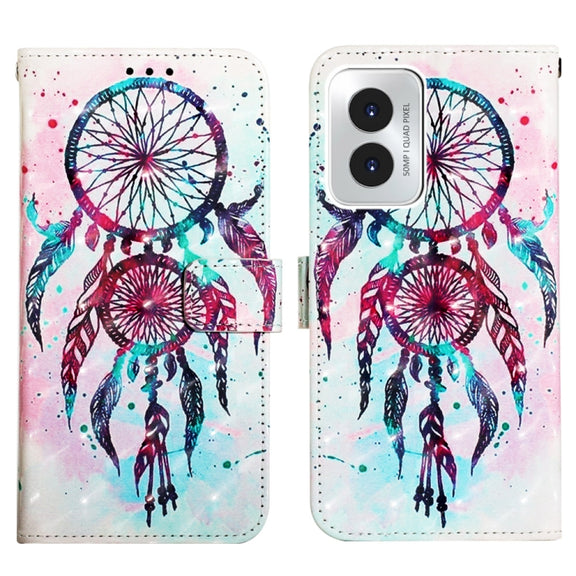 For Motorola Moto G Play 4G 2024 3D Painting Horizontal Flip Leather Phone Case(Color Drop Wind Chimes)