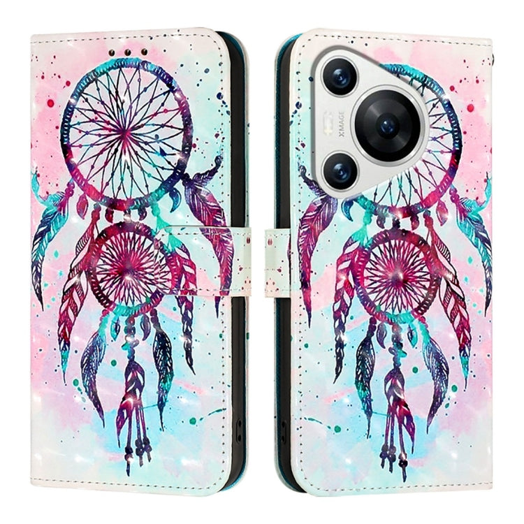 For Huawei Pura 70 3D Painting Horizontal Flip Leather Phone Case(Color Drop Wind Chimes)