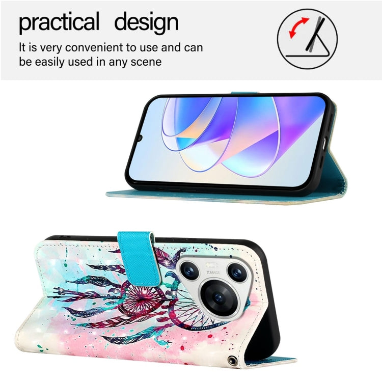 For Huawei Pura 70 3D Painting Horizontal Flip Leather Phone Case(Color Drop Wind Chimes)