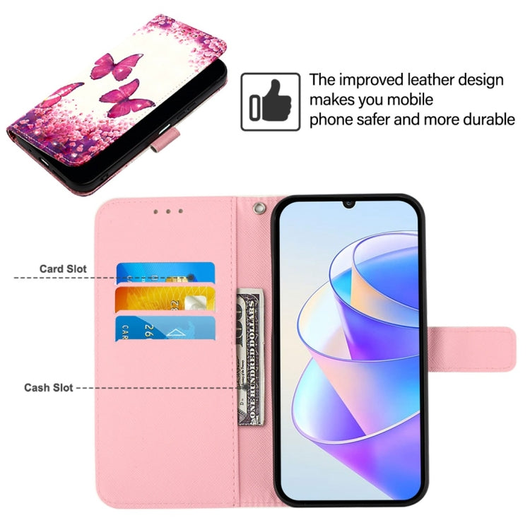 For Huawei Pura 70 3D Painting Horizontal Flip Leather Phone Case(Rose Butterfly)