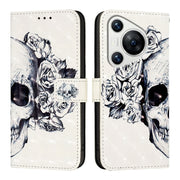 For Huawei Pura 70 3D Painting Horizontal Flip Leather Phone Case(Skull)
