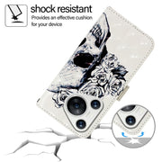 For Huawei Pura 70 3D Painting Horizontal Flip Leather Phone Case(Skull)
