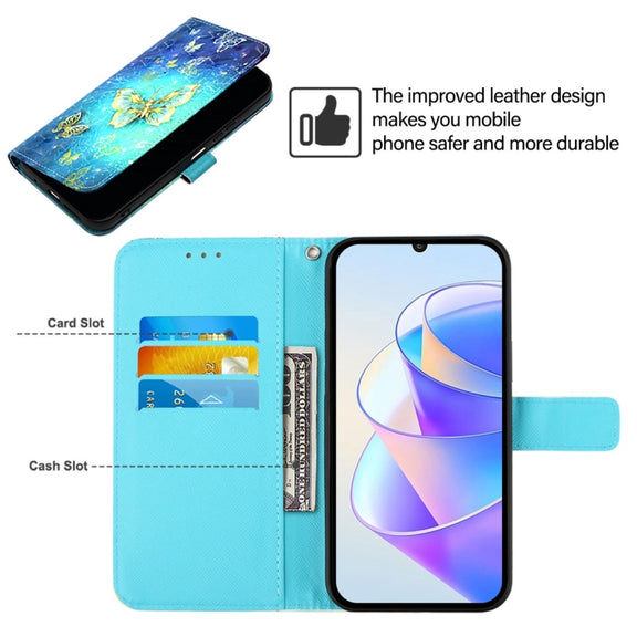For Huawei Pura 70 Pro 3D Painting Horizontal Flip Leather Phone Case(Golden Butterfly)