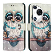 For Huawei Pura 70 Pro 3D Painting Horizontal Flip Leather Phone Case(Grey Owl)