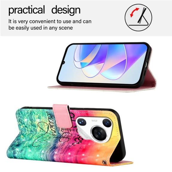 For Huawei Pura 70 Pro 3D Painting Horizontal Flip Leather Phone Case(Chasing Dreams)