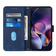 For Motorola Moto G Stylus 5G 2024 Crossbody 3D Embossed Flip Leather Phone Case(Blue)