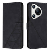 For Huawei Pura 70 Crossbody 3D Embossed Flip Leather Phone Case(Black)