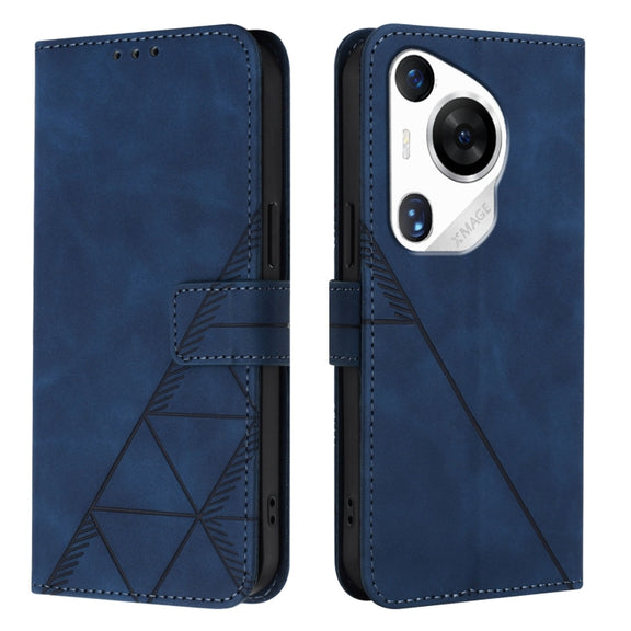 For Huawei Pura 70 Pro Crossbody 3D Embossed Flip Leather Phone Case(Blue)