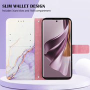 For OPPO Reno10/10 Pro Global PT003 Marble Pattern Flip Leather Phone Case(LS006)