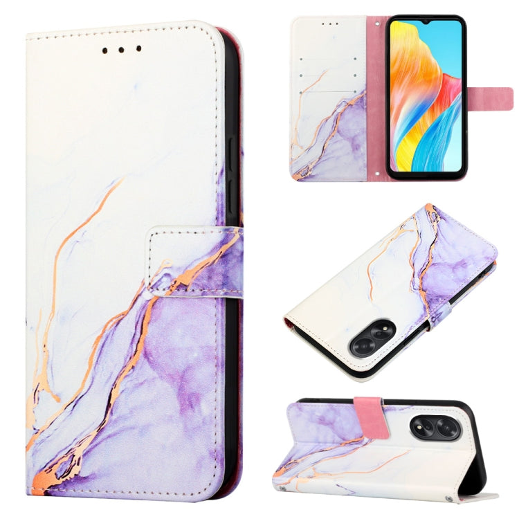 For OPPO A38 4G Global PT003 Marble Pattern Flip Leather Phone Case(LS006)