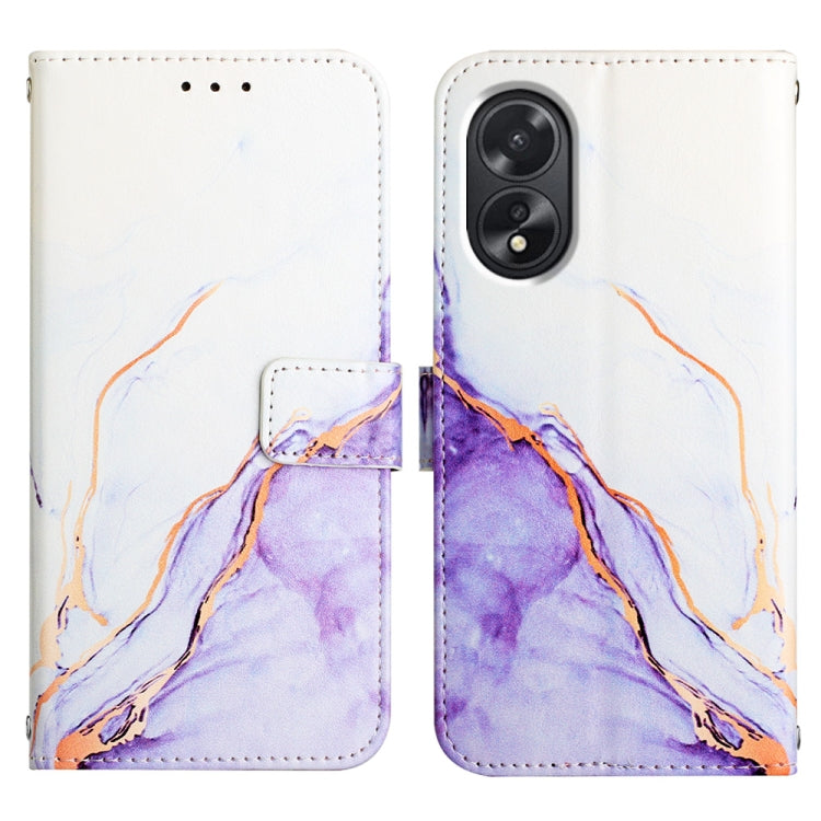 For OPPO A38 4G Global PT003 Marble Pattern Flip Leather Phone Case(LS006)