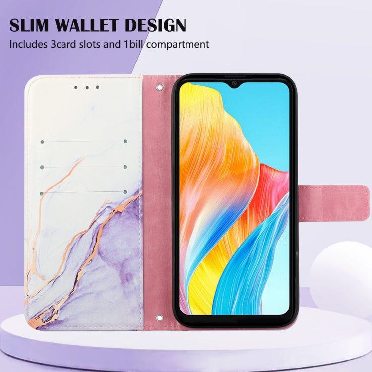 For OPPO A38 4G Global PT003 Marble Pattern Flip Leather Phone Case(LS006)