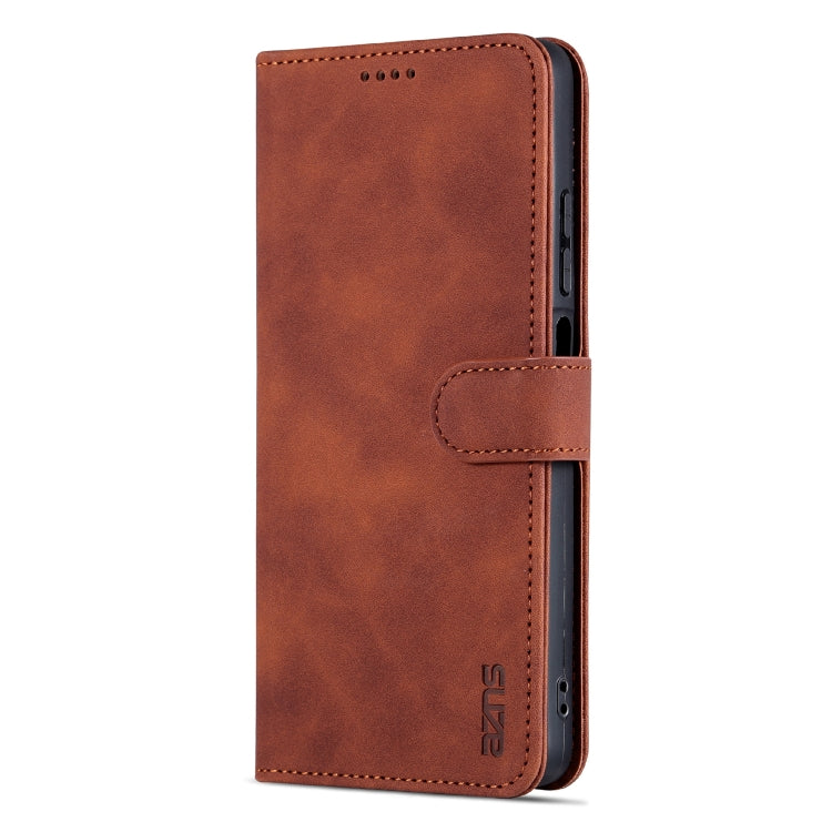 For Huawei Enjoy 60X/nova Y91 AZNS Skin Feel Calf Texture Flip Leather Phone Case(Brown)