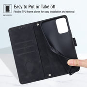For Motorola Moto G Play 4G 2024 Skin Feel Embossed Leather Phone Case(Black)