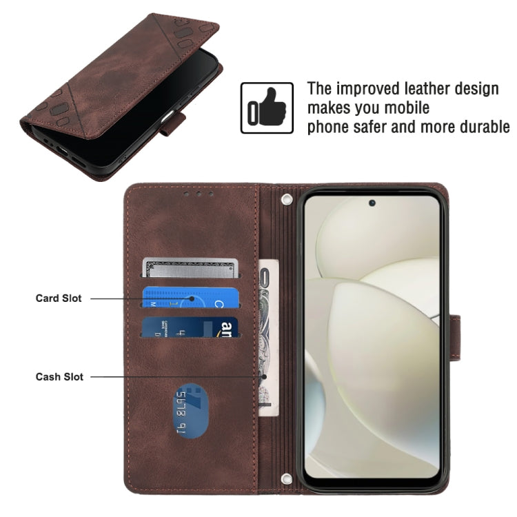 For Motorola Moto G Power 5G 2024 Skin Feel Embossed Leather Phone Case(Brown)
