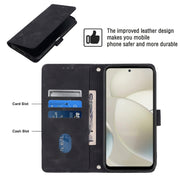 For Motorola Moto G Power 5G 2024 Skin Feel Embossed Leather Phone Case(Black)
