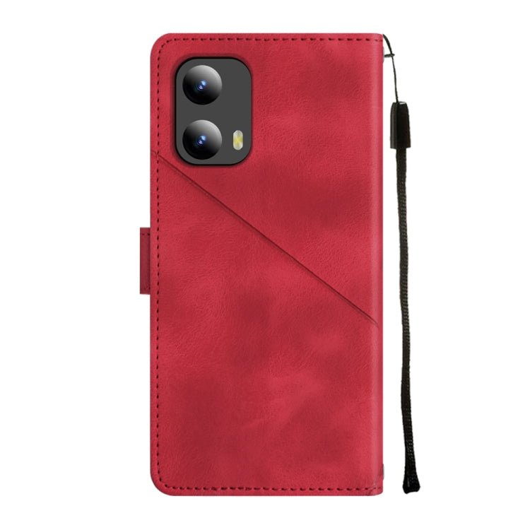 For Motorola Moto G Play 5G 2024 Skin Feel Embossed Leather Phone Case(Red)