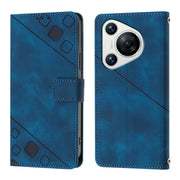 For Huawei Pura 70 Skin Feel Embossed Leather Phone Case(Blue)