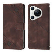 For Huawei Pura 70 Skin Feel Embossed Leather Phone Case(Brown)