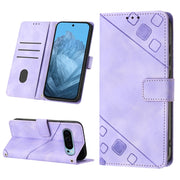 For Google Pixel 9 / 9 Pro Skin-feel Embossed Leather Phone Case(Light Purple)