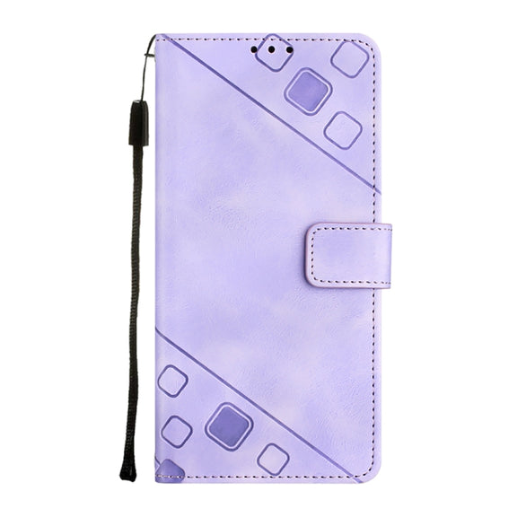 For Google Pixel 9 / 9 Pro Skin-feel Embossed Leather Phone Case(Light Purple)