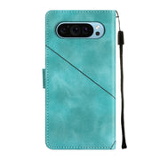 For Google Pixel 9 / 9 Pro Skin-feel Embossed Leather Phone Case(Green)