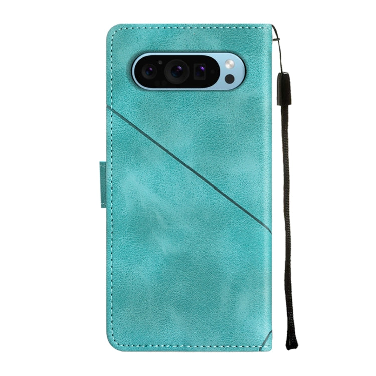 For Google Pixel 9 / 9 Pro Skin-feel Embossed Leather Phone Case(Green)