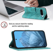 For Google Pixel 9 / 9 Pro Skin-feel Embossed Leather Phone Case(Green)