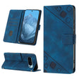For Google Pixel 9 / 9 Pro Skin-feel Embossed Leather Phone Case(Blue) - Google Cases by PMC TechLife | Online Shopping South Africa | PMC TechLife | Buy Now Pay Later Mobicred