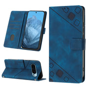For Google Pixel 9 / 9 Pro Skin-feel Embossed Leather Phone Case(Blue)