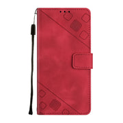For Google Pixel 9 / 9 Pro Skin-feel Embossed Leather Phone Case(Red)