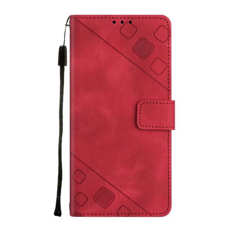 For Google Pixel 9 / 9 Pro Skin-feel Embossed Leather Phone Case(Red)
