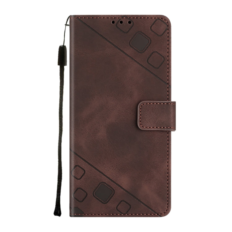 For Google Pixel 9 / 9 Pro Skin-feel Embossed Leather Phone Case(Brown)