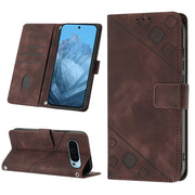 For Google Pixel 9 / 9 Pro Skin-feel Embossed Leather Phone Case(Brown)