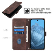 For Google Pixel 9 / 9 Pro Skin-feel Embossed Leather Phone Case(Brown)